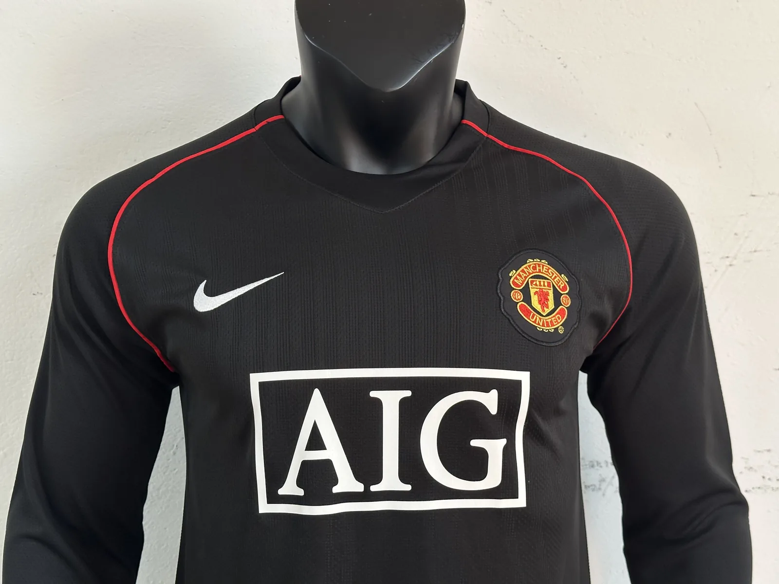07-08 Long sleeve Manchester United away game — 2