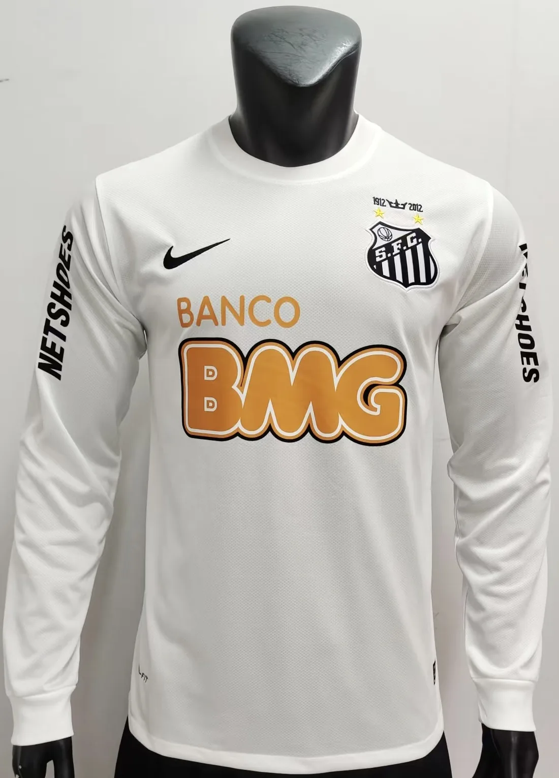 12-13 Long sleeve white Santos home (no armband)