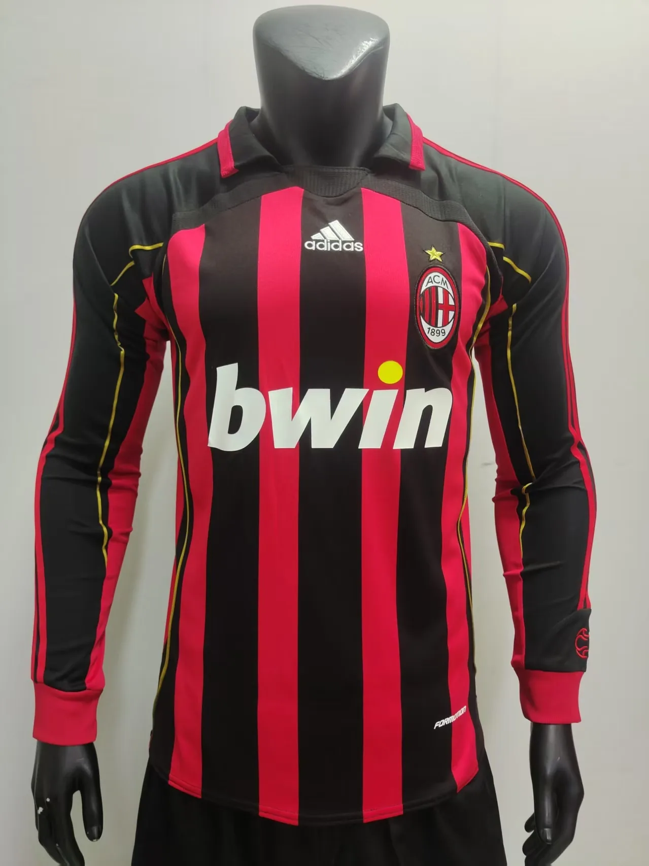 AC Milan 06/07 Home Shirt Black and Red Long Sleeve