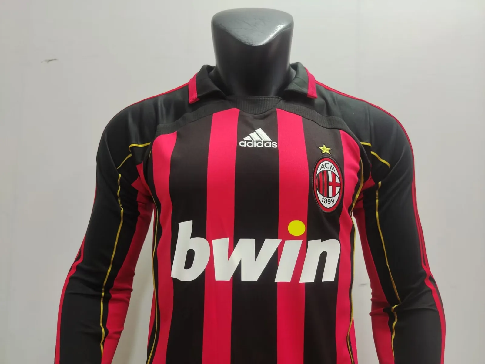 AC Milan 06/07 Home Shirt Black and Red Long Sleeve — 2