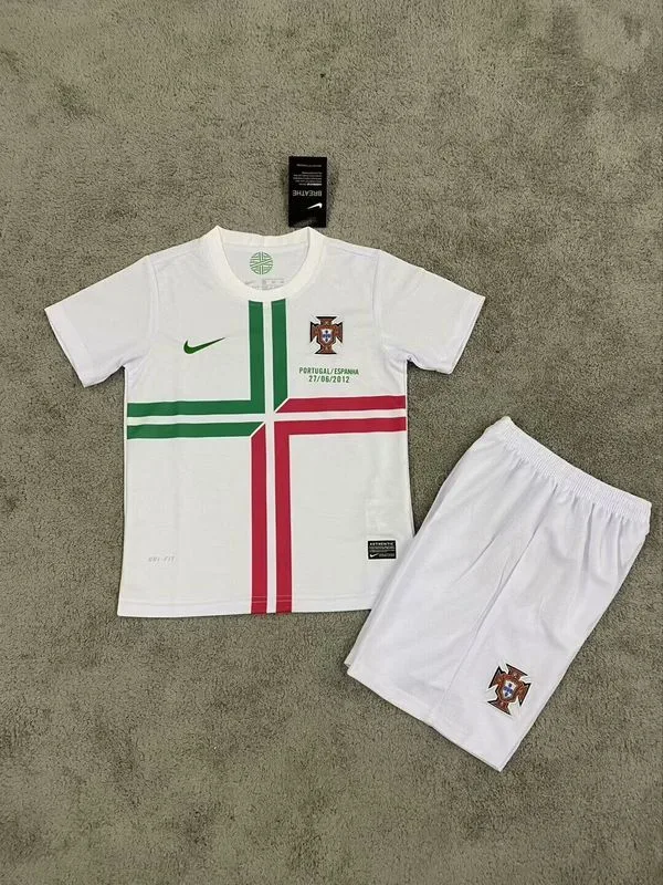 Portugal 2012 Away Kids Kit White — 2