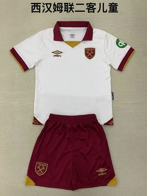 West Ham United 2024/25 Third Kids Kit White — 2