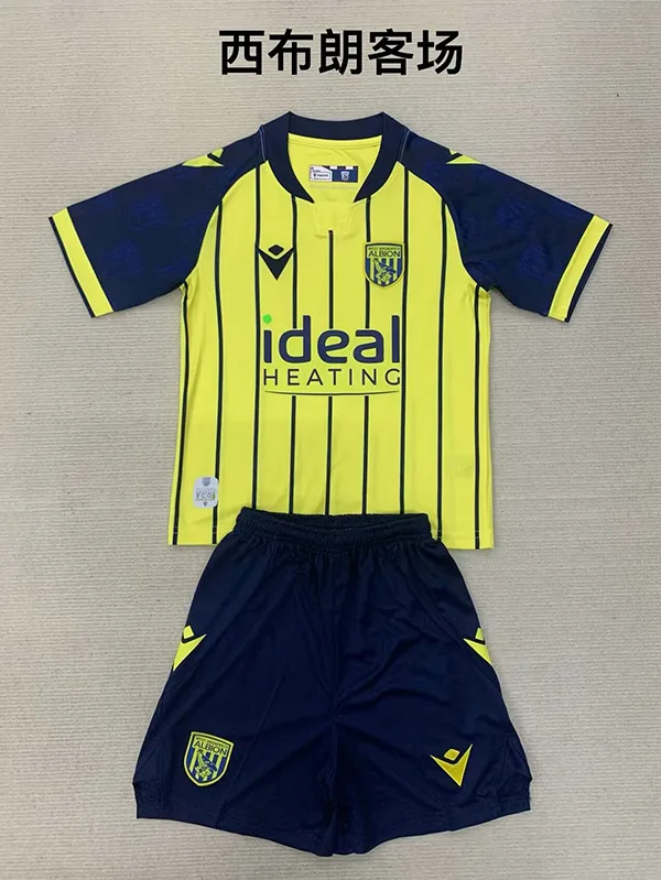 West Bromwich Albion 2024/25 Away Kids Kit Yellow — 2