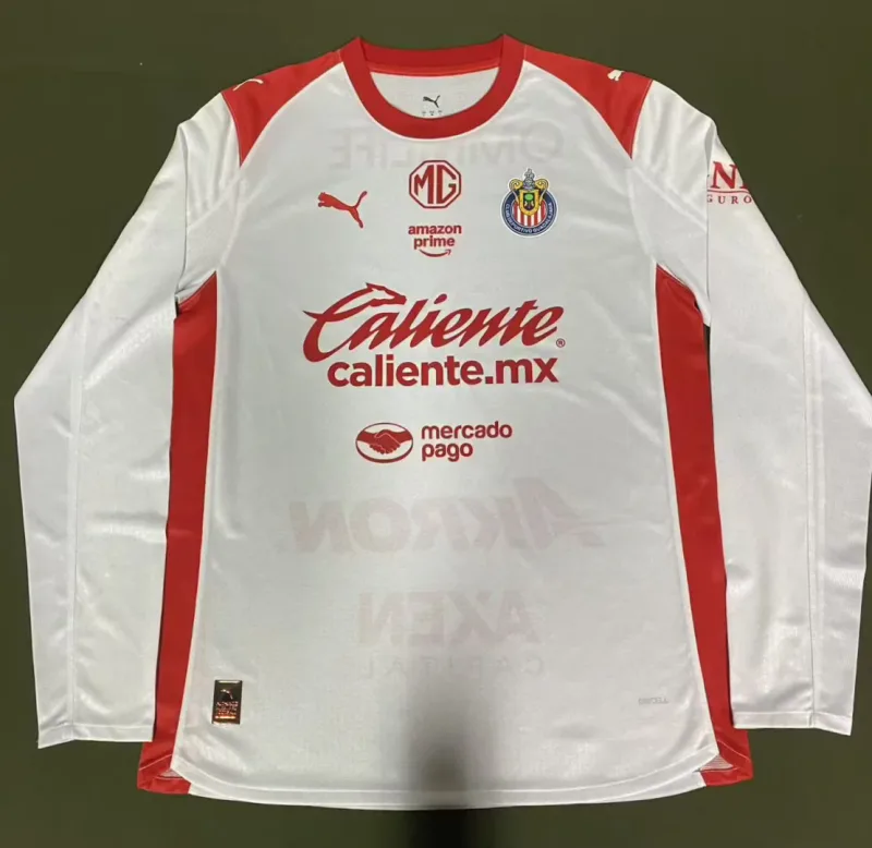 Chivas Guadalajara 2025/26 Goalkeeper Shirt Long Sleeve Player Version White