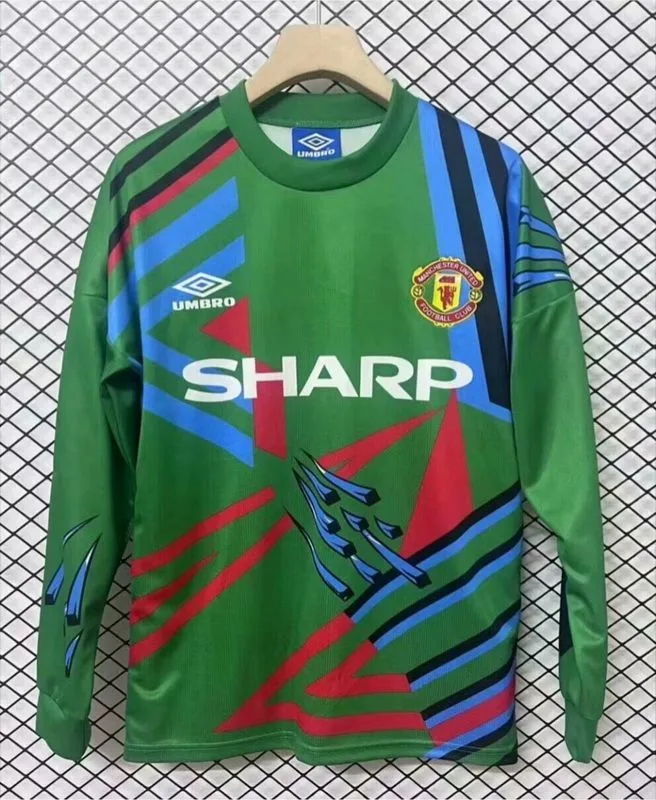 Manchester United 1992/93 Torwart Trikot Langarm Green — 2