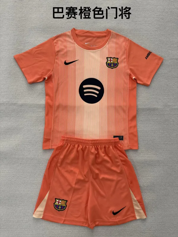 Barcelona 2025/26 Goalkeeper Kids Kit Orange — 1