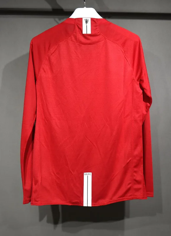 Manchester United 2007/08 Home Shirt Long Sleeve Player Version — 2