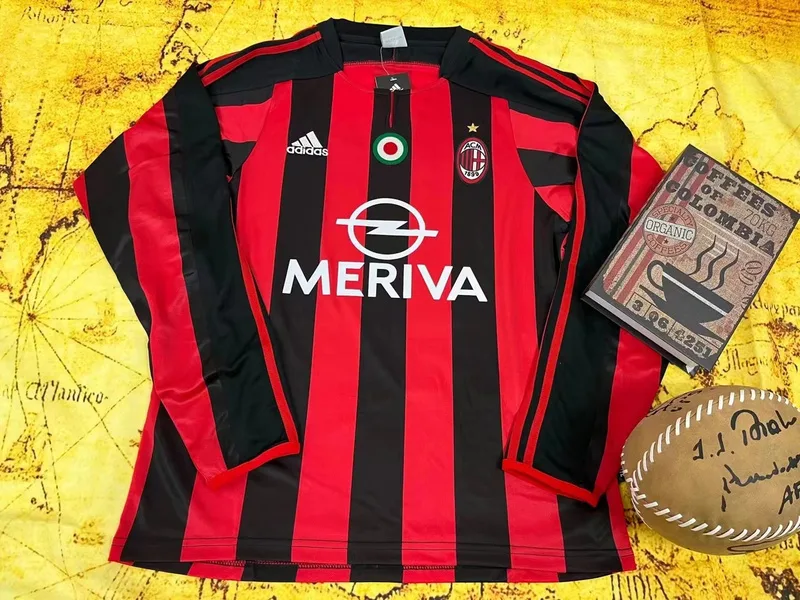 AC Milan 2003/04 Primera Equipación Camiseta Manga Larga — 2