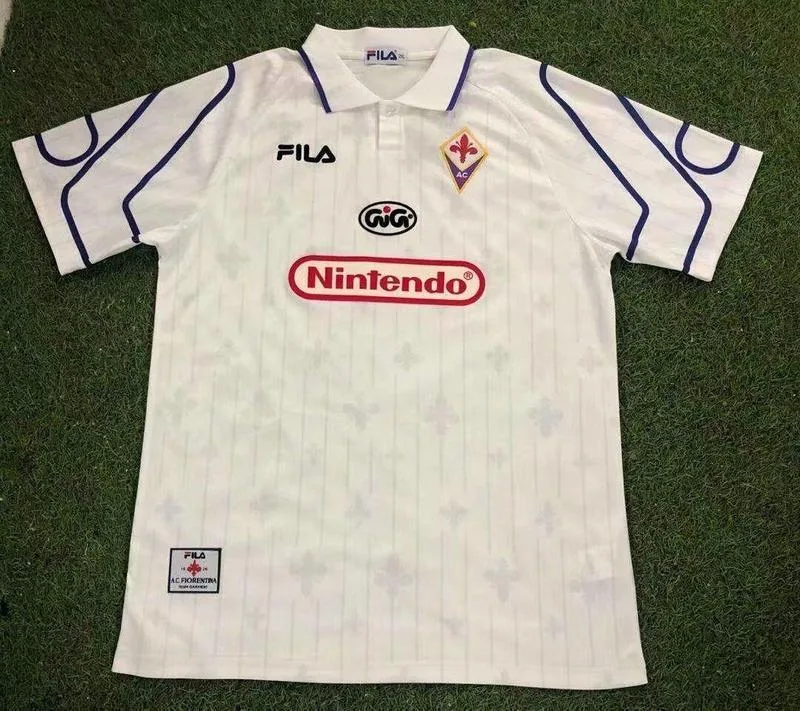 Fiorentina 1997/98 Segunda Equipación Camiseta White — 2