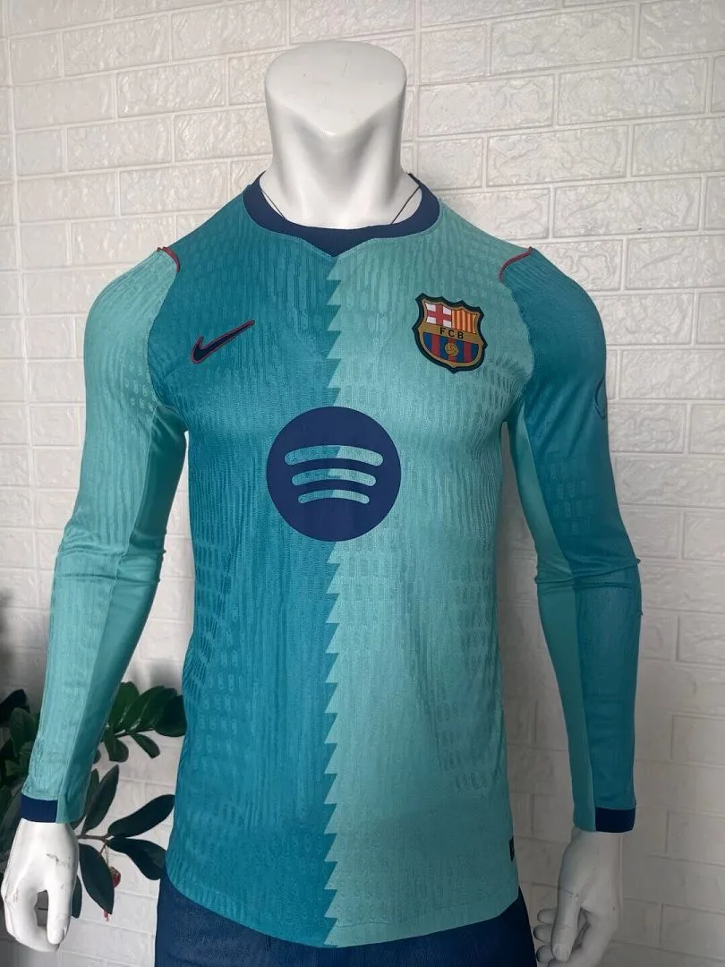 Barcelona 2026/27 Third Shirt Long Sleeve Player Version Green — 1