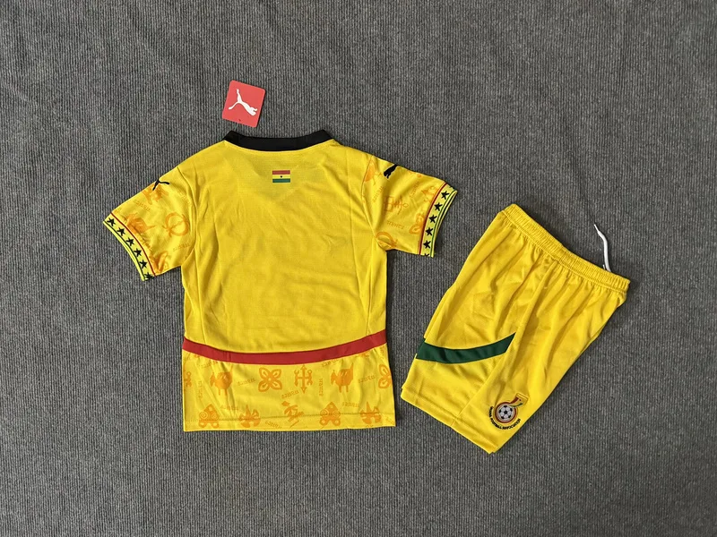 Ghana 2025/26 Auswärts Set Kinder Yellow