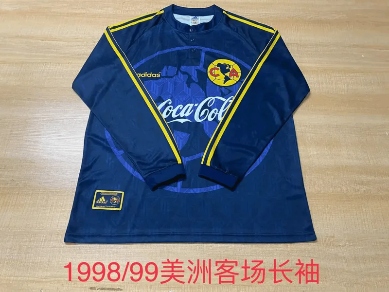 Club América 1998/99 Away Shirt Long Sleeve Blue — 2
