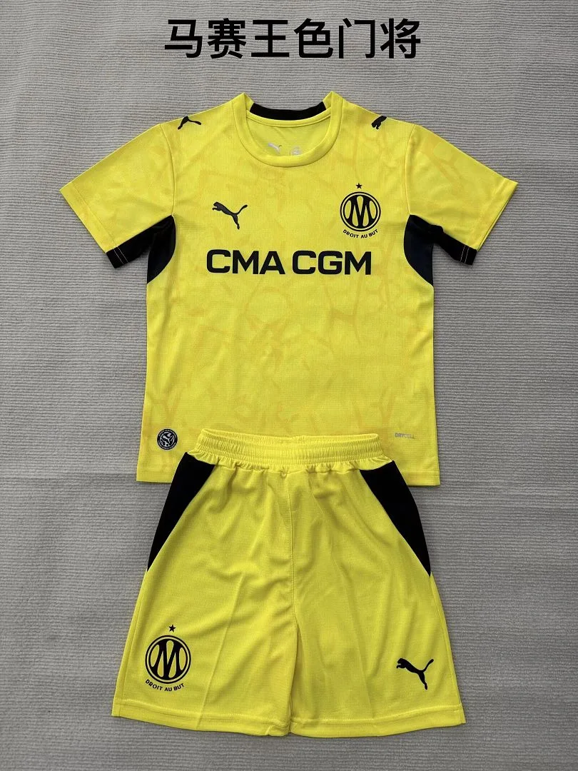 Marseille 2026/27 Goalkeeper Kids Kit Yellow