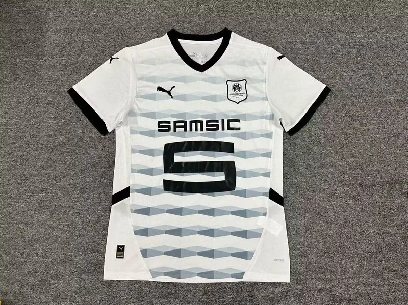 Rennes 2024/25 Segunda Equipación Camiseta Manga Corta White — 2