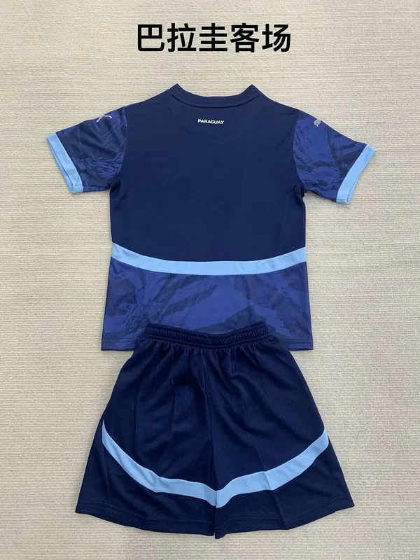Paraguay 2024/25 Away Kids Kit Blue