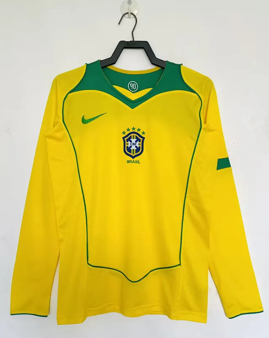 Brazil 2004 Home Shirt Long Sleeve
