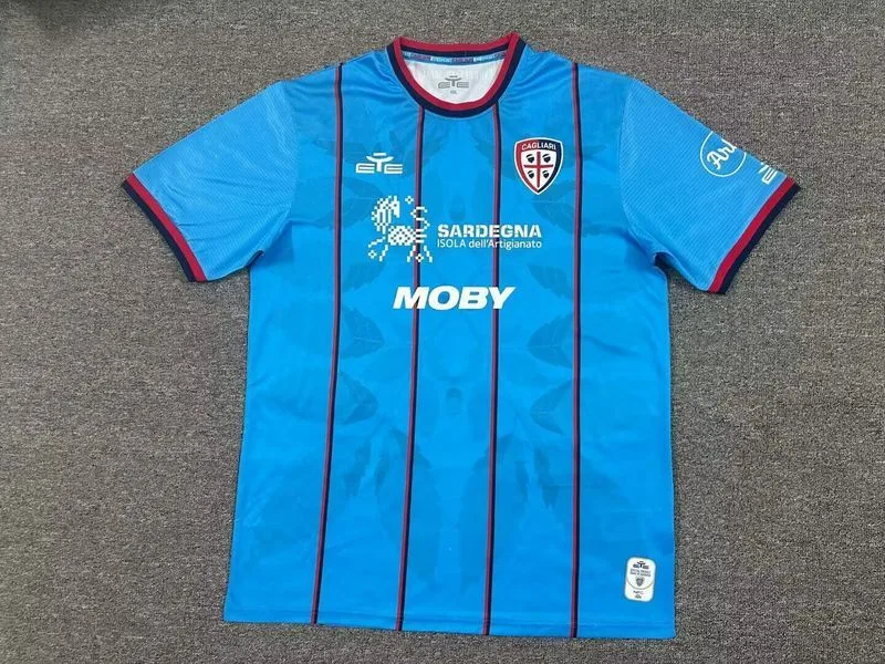 Cagliari 2025/26 Third Maillot Manches Courtes Blue — 2
