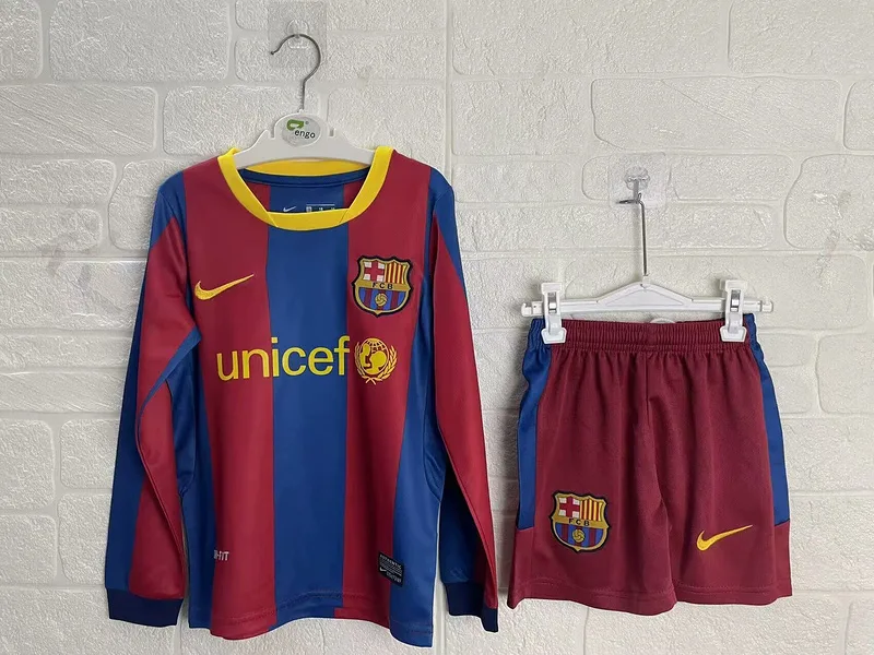 Barcelona 2010/11 Home Kids Kit Long Sleeve