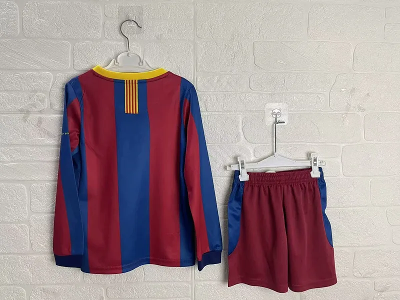 Barcelona 2010/11 Home Kids Kit Long Sleeve — 2