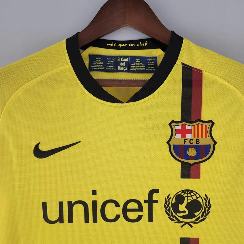 Barcelona 2008/09 Away Shirt Long Sleeve Yellow