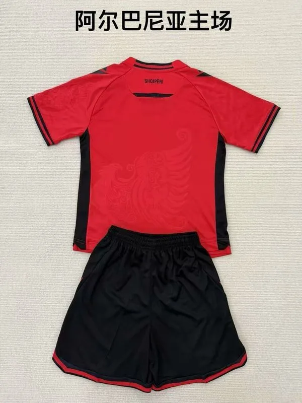 Albania 2025/26 Home Kids Kit Red