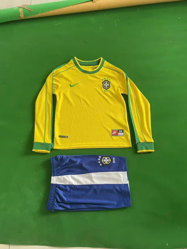 Brazil 1998 Home Kids Kit Long Sleeve — 1