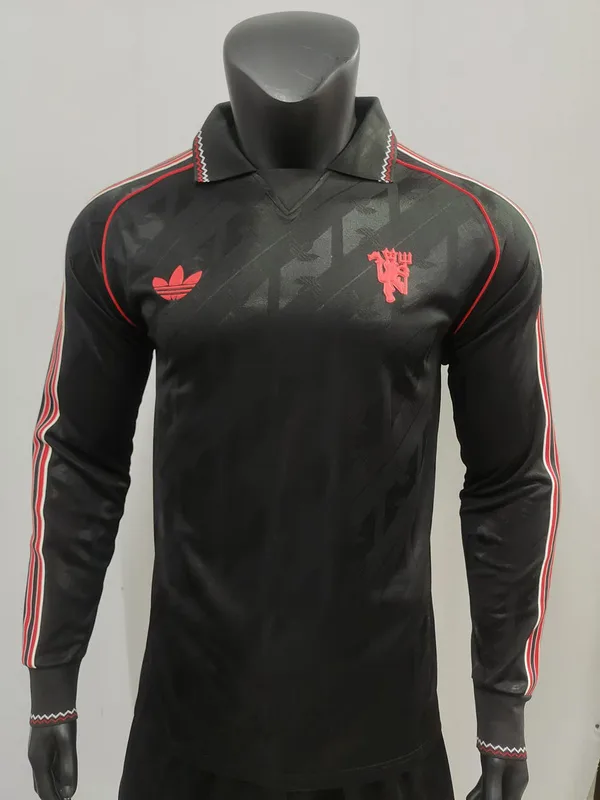 Manchester United Maillot Manches Longues Black