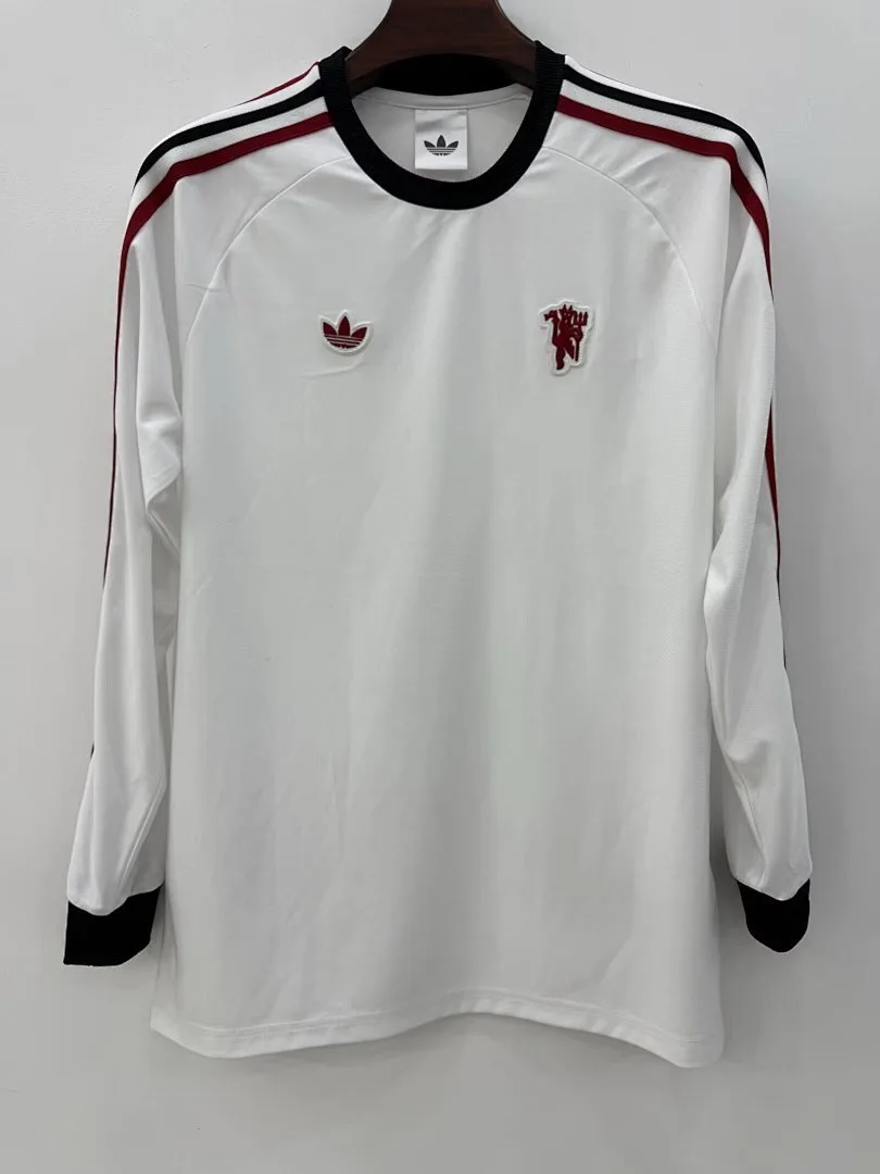 Manchester United Maillot Manches Longues White — 2