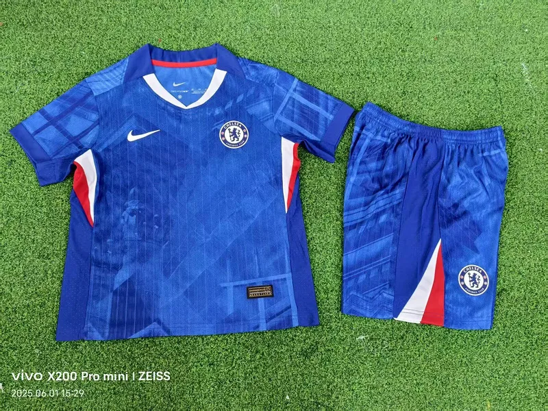Chelsea 2025/26 Home Kids Kit Player Version — 1
