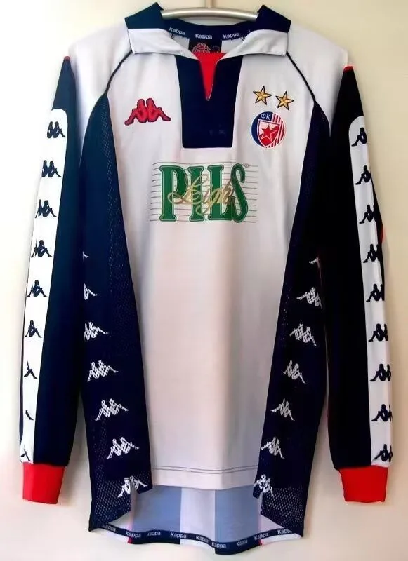 Red Star Belgrade 1990/91 Away Shirt Long Sleeve Red