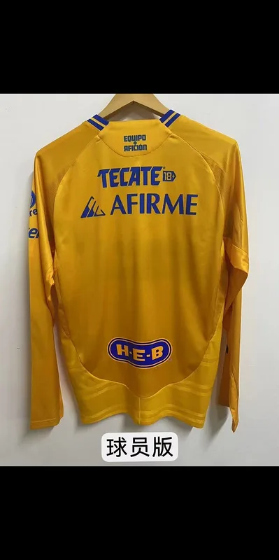 Tigres UANL 2024/25 Domicile Maillot Manches Longues Version Joueur