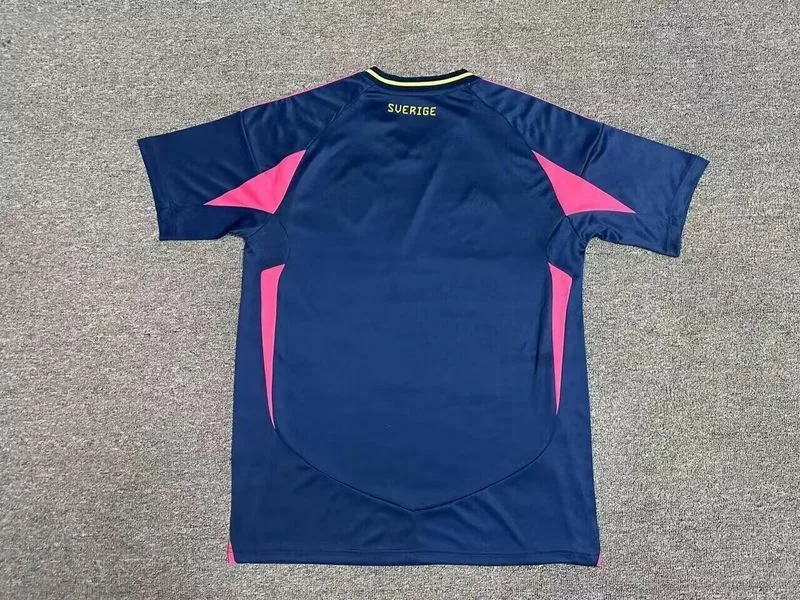 Suède 2024 Extérieur Maillot Manches Courtes Blue — 2