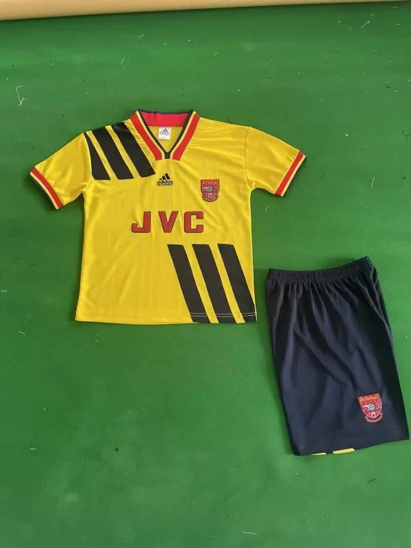 Arsenal 1993/94 Away Kids Kit Yellow — 1