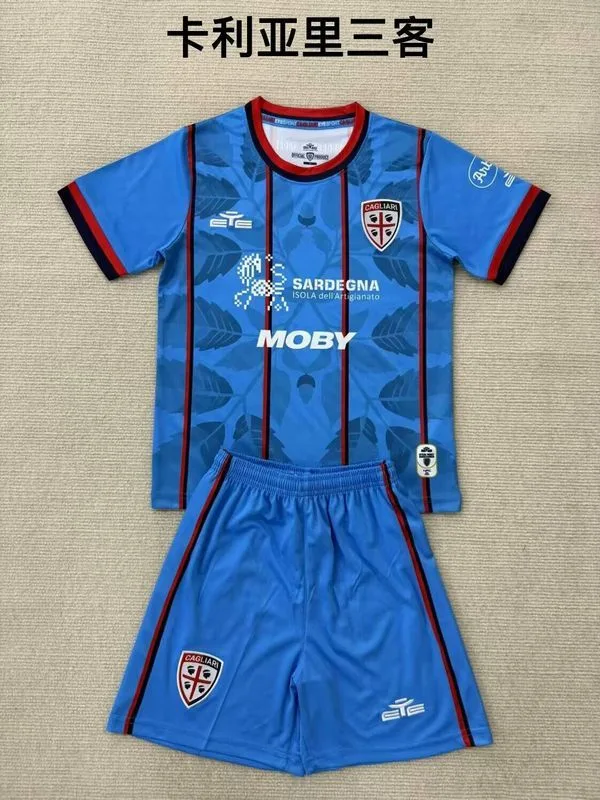 Cagliari 2025/26 Third Ensemble Enfant Blue — 2