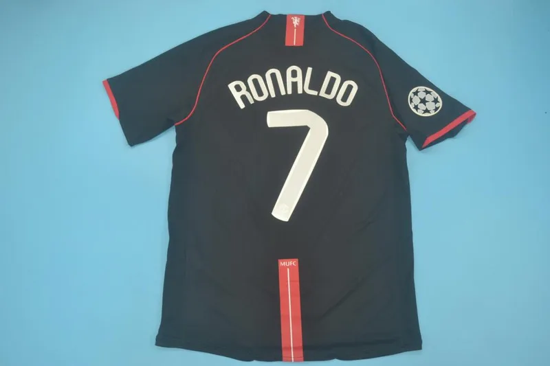 Manchester United 2007/08 Away Shirt Black — 2