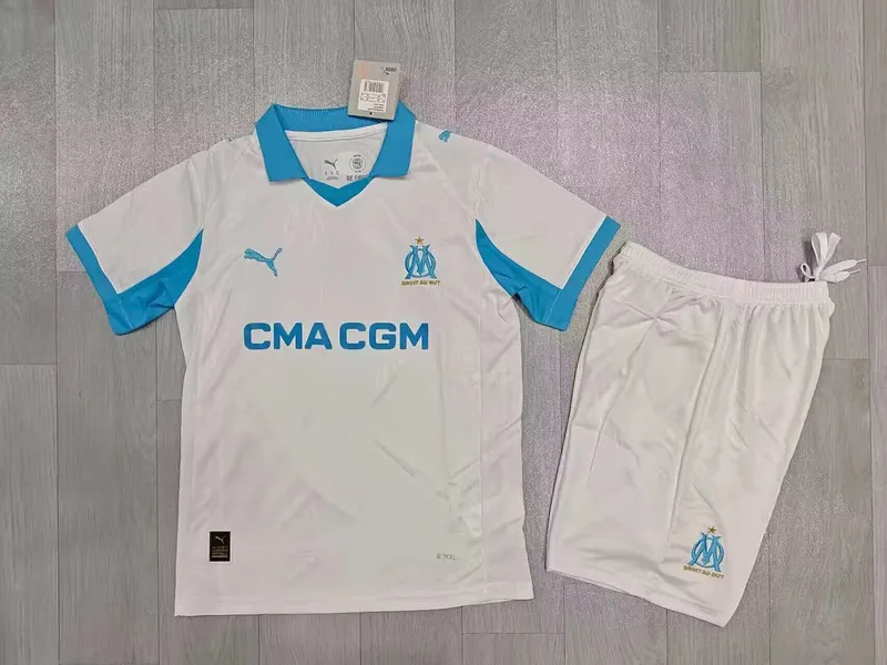 Marseille 2025/26 Home Kids Kit — 2