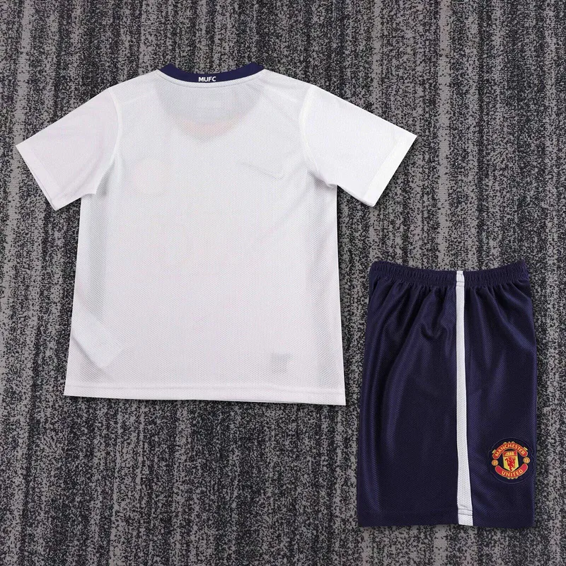 Manchester United 2008/09 Auswärts Set Kinder White Champions League — 2