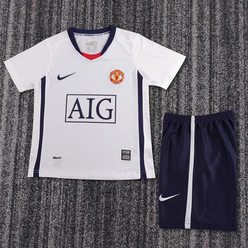 Manchester United 2008/09 Auswärts Set Kinder White Champions League