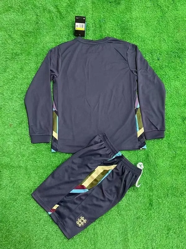 England 2024 Away Kids Kit Long Sleeve Blue — 1