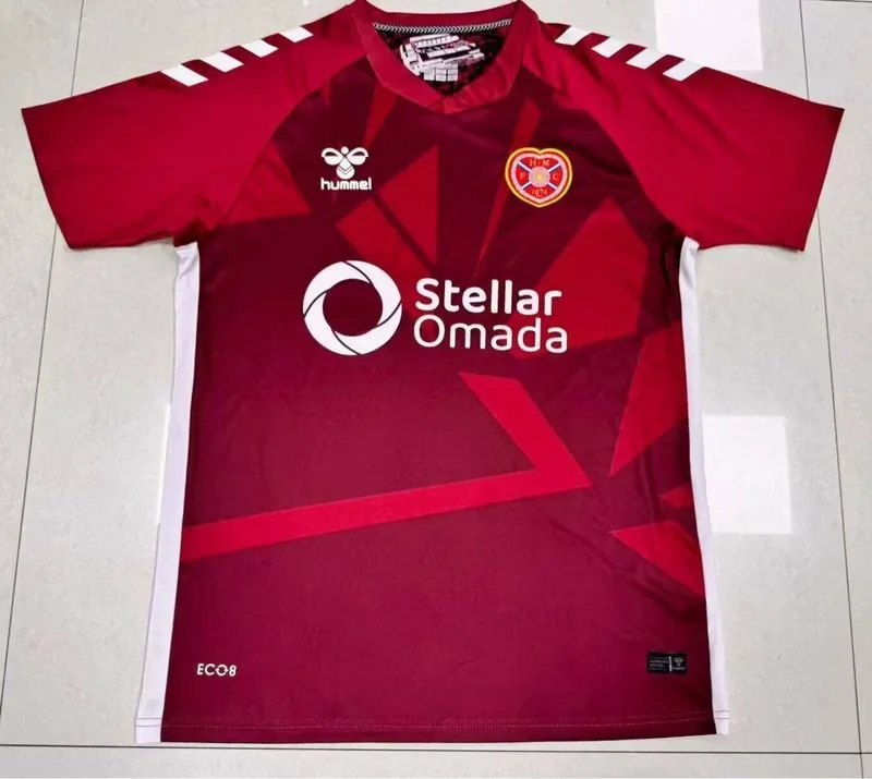 Heart of Midlothian 2025/26 Domicile Maillot Manches Courtes — 2