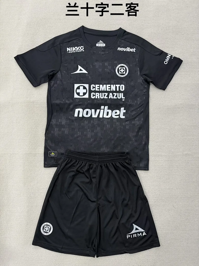 Cruz Azul 2025/26 Third Kids Kit Black — 1