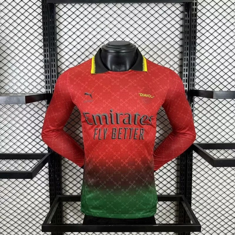 AC Milan 2024/25 Shirt Long Sleeve Player Version Red — 1