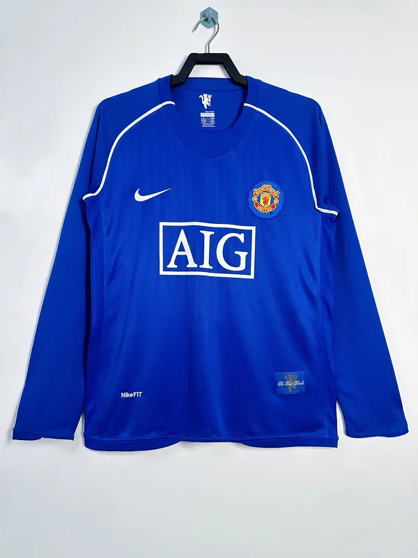 Manchester United 2007/08 Goalkeeper Shirt Long Sleeve Blue