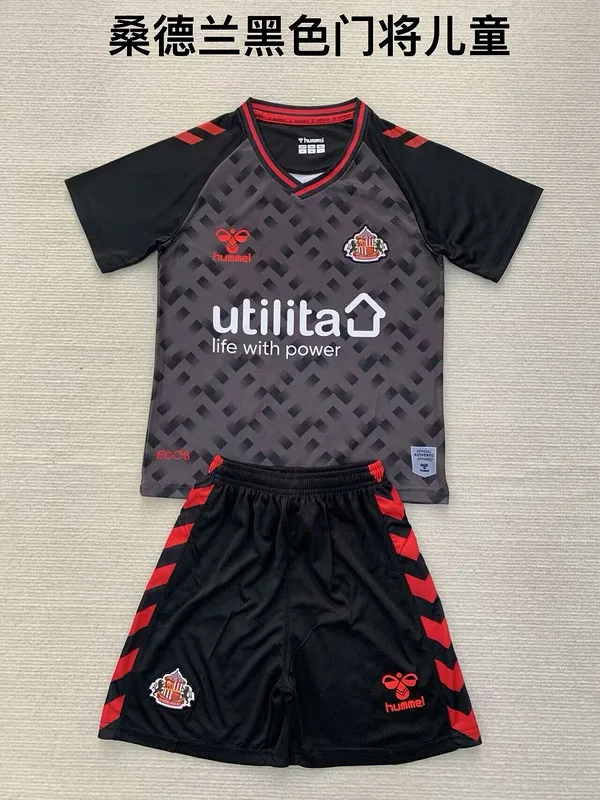 Sunderland 2024/25 Goalkeeper Kids Kit Black