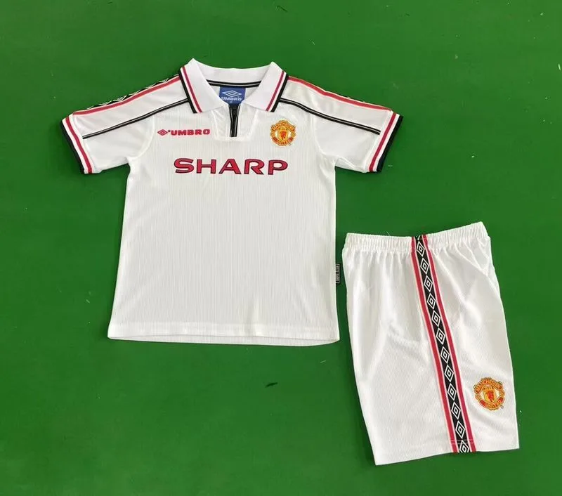 Manchester United 1998 Kids Kit White