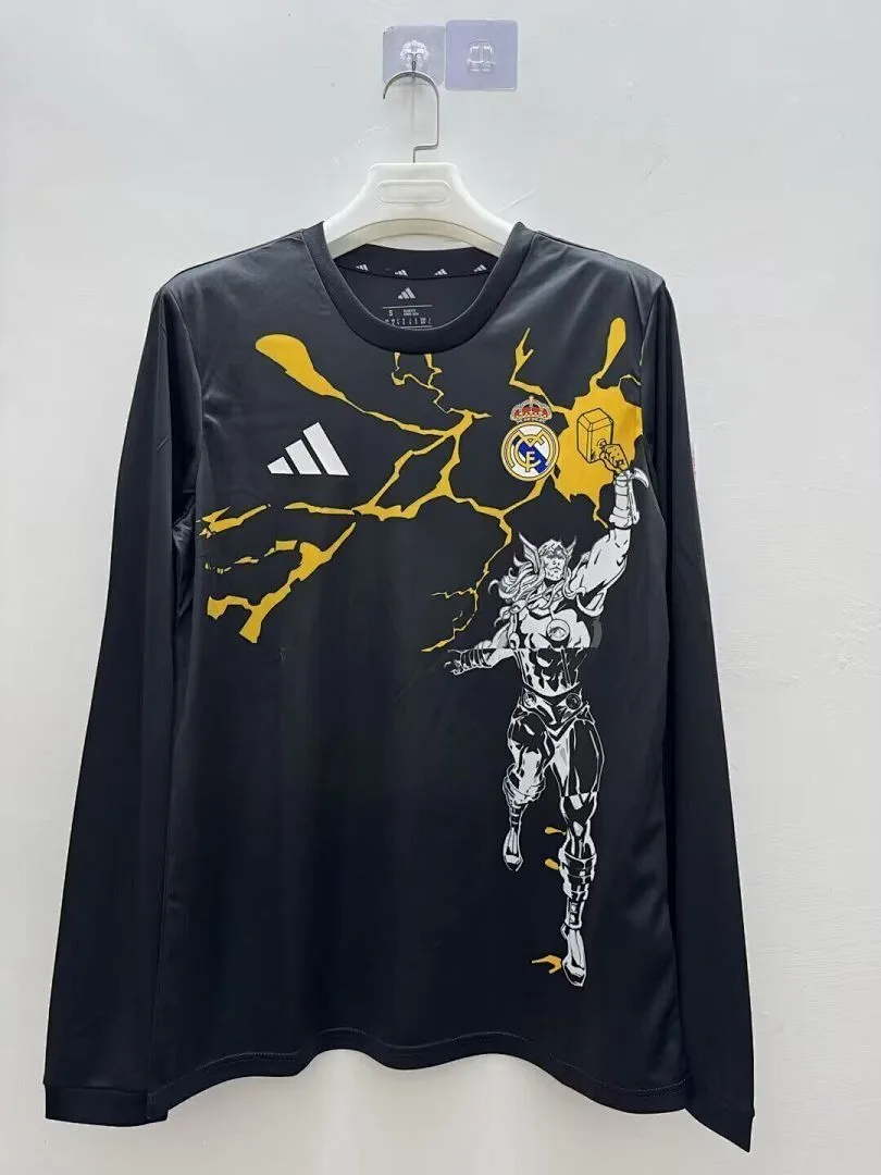 Real Madrid 2025/26 Camiseta Manga Larga Black — 2