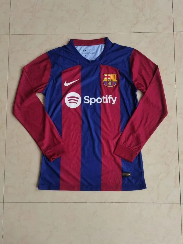 Barcelona 2023/24 Home Shirt Long Sleeve Player Version — 1