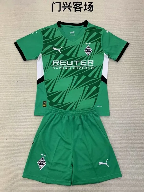 Borussia Mönchengladbach 2024/25 Extérieur Ensemble Enfant Green — 2