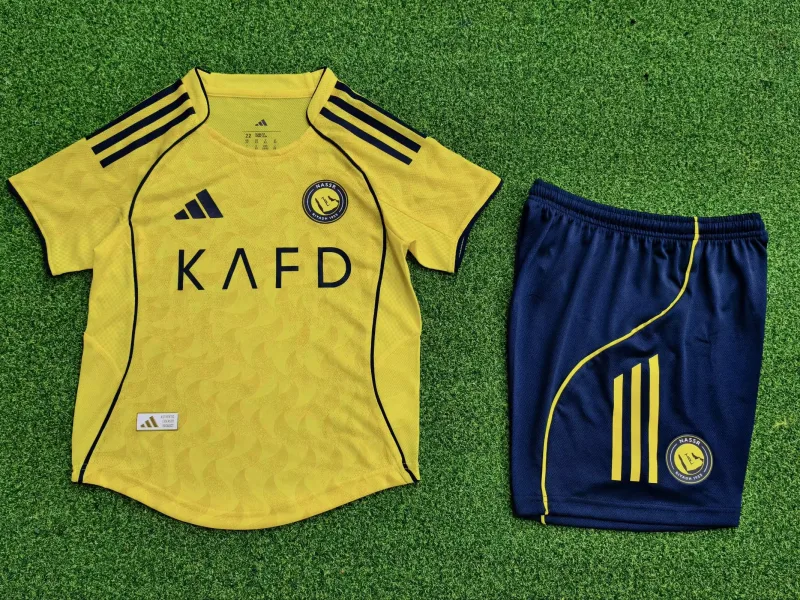 Al Nassr 2025/26 Home Kids Kit Player Version — 1