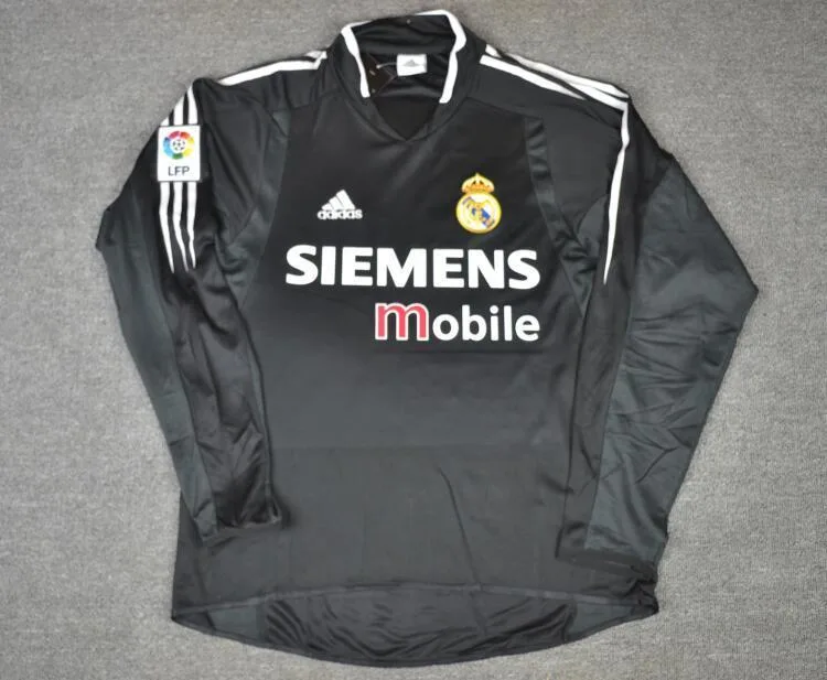 Real Madrid 2004/05 Away Shirt Long Sleeve Black
